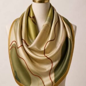 Silk Scarf (Olive Green) 90*90cm