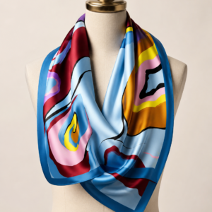 Silk Scarf (Light Blue) 130*130cm
